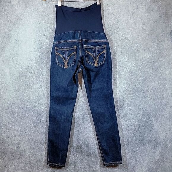 Indigeo Blue Secret Fit Belly Super Stretch Skinny Maternity Jeans - Picture 11 of 16